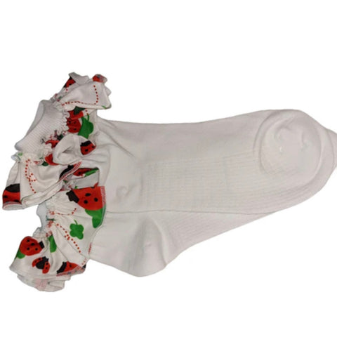 LadyBugs Fabric Ruffle Socks Clearance