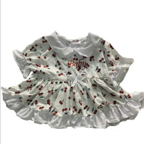 DISCONTINUED Embroidered Baby Cherry Dress