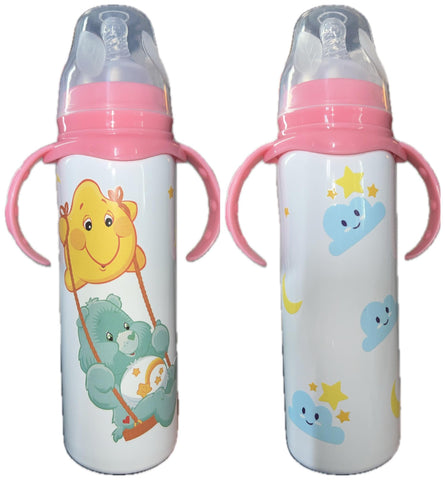 Rainbow Bear New 8 Ounce Stainless Steel Bottle With Handle