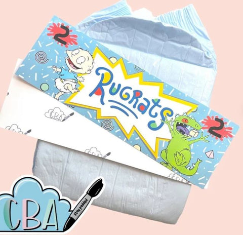 “Babies Cartoon” Landing Strips ABDL Premium Diaper Tapes CrinkleButtArt