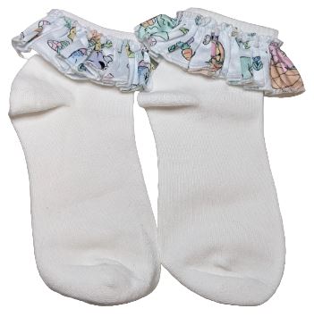 Easter Dinosaur Ribbon Ruffle Socks