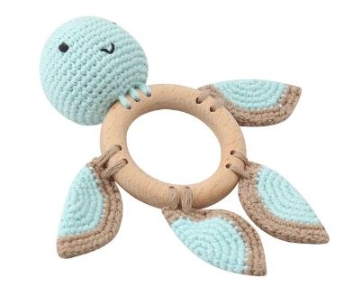 Turtle Crochet Rattle Soother Teether