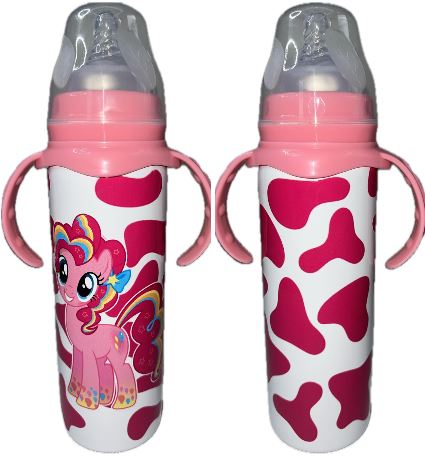 Pony Pink New 8 Ounce Stainless Steel Bottle With Handle