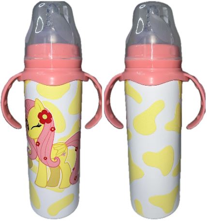 Pony Yellow New 8 Ounce Stainless Steel Bottle With Handle