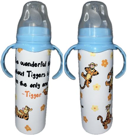 Tiger Bear & Friends New 8 Ounce Stainless Steel Bottle With Handle