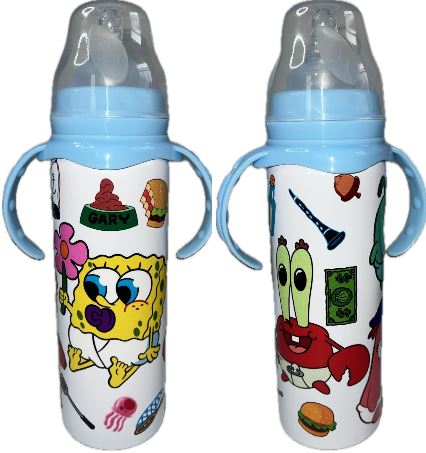 Sponge New 8 Ounce Stainless Steel Bottle With Handle