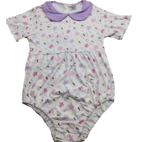 * Spring Time Butterflies Bodysuit WITH PETER PAN STYLE COLLAR Clearance XXS 2x 4x