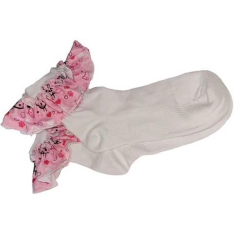 Pretty Kitty Fabric Ruffle Socks
