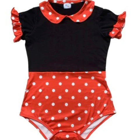 * Black & Red Polka-dots Bodysuit Clearance xs only