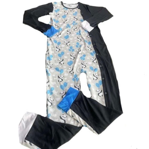 * Up in the Air Panda 1pc Side Snap Sleep 'N Play Pajamas Clearance xxs xs s only