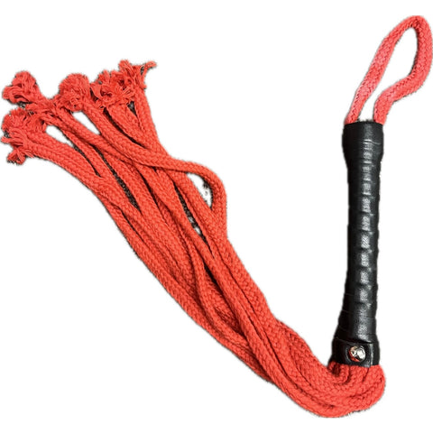 Red and Black Rope Flogger Whip