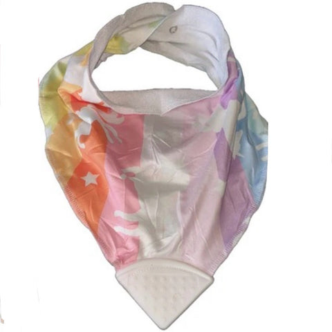 Adult Bandana Teething Drool Bib Rainbow Unicorn