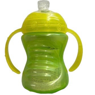 Green 8 Ounce Silicone Sippy Training Cup with handles
