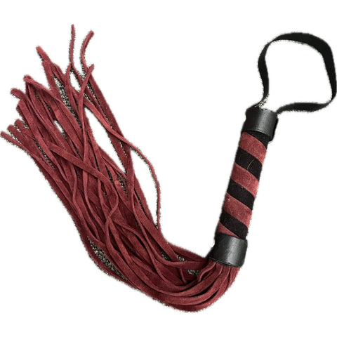 Red & Black Suede Flogger Whip