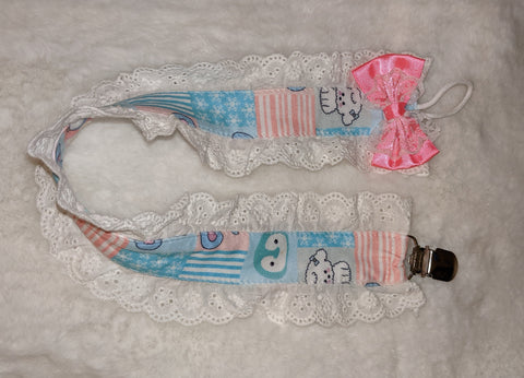Lil Cuties Plush Ruffle Deluxe Pacifier Clip