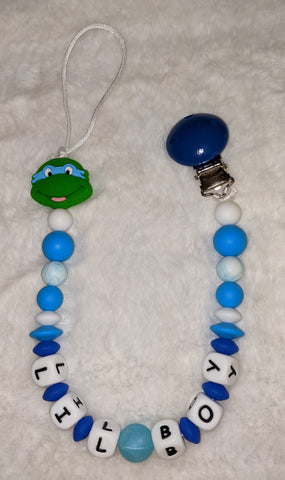 Hero Turtle Lil Boy SILICONE TEETHER CHEWING PACIFIER CLIP XLarge