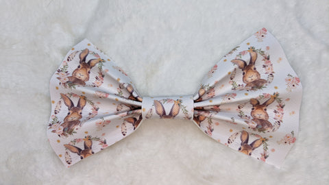 Bunny synthetic leather Hair Bows Large 6.5" - 7"