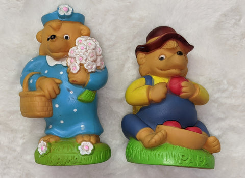 Vintage Berenstain Bears Lot of 2 Vinyl Rubber Squeak Toys SECOND CHANCE TOYS
