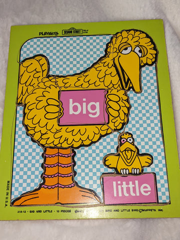 Vintage Playskool 1973 Big Bird Wooden Tray Wooden Puzzle SECOND CHANCE TOYS