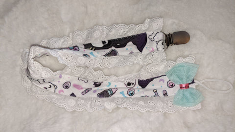 Lil Death Plush Ruffle Deluxe Pacifier Clip