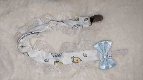 Easter Dinosaur Plush Ruffle Deluxe Pacifier Clip