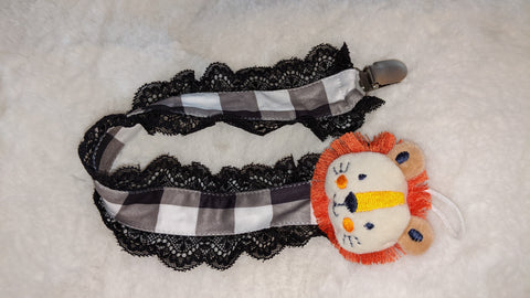 Lion Plush Ruffle Deluxe Pacifier Clip