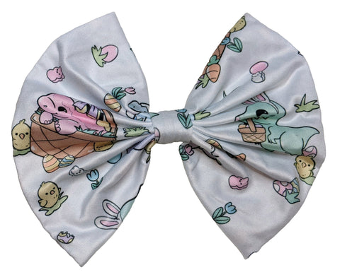 Easter Dinosaur Boutique Fabric Hair Bow