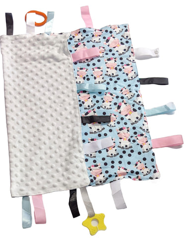 Lil Cow Cuddle Sensory Security Blanket Toys