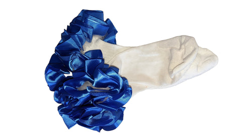 Ruffle Satin Ribbon Socks dark Blue