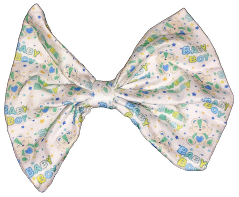 BABY BOY BEAR Matching Boutique Fabric Hair Bow