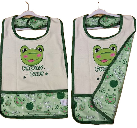 FROGGY BABY Double Sided Bib with pocket