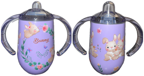 Bunny New 10 Ounce Stainless Steel Sippy Training Cup With Handle