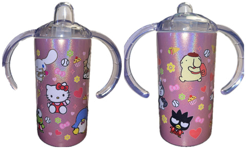 Kitty New 12 Ounce Stainless Steel Sippy Training Cup With Handle
