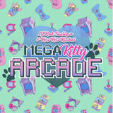 Mega Kitty Arcade Gamer Matching Fabric Pacifier Clips - 17"