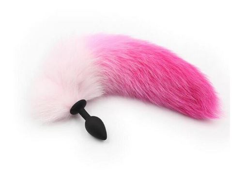 Fox Tail Silicone Butt Anal Plug Pink Clearance