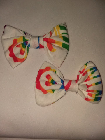 LOVE WINS Matching Boutique Fabric Hair Bow 2pc Set Clearance
