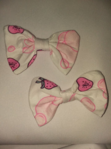 BUBBLE GUM Matching Boutique Fabric Hair Bow 2pc Set