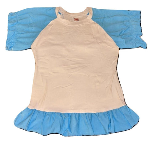 * Lil Baby Doll Blue & White Puffy Short Sleeve Round Neck T-Shirt Clearance xs only