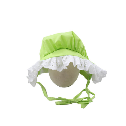 Adult Baby Bonnets Green Frogs and Lily Pads Clearance
