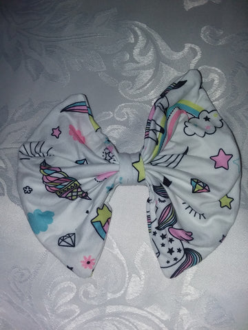 Unicorn Matching Boutique Fabric Hair Bow Clearance