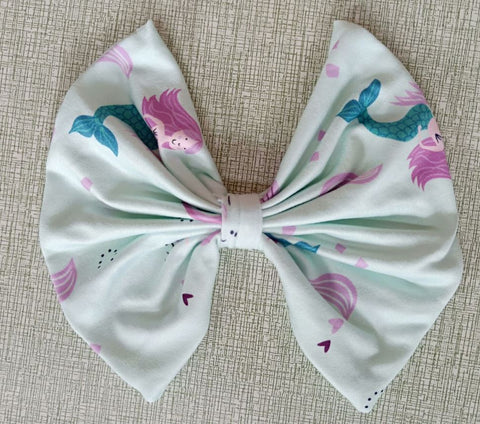 MERMAID & RAINBOWS MATCHING Boutique Fabric Hair Bow Clearance