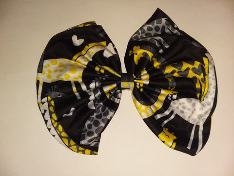 GIRAFFE MATCHING Boutique Fabric Hair Bow Clearance