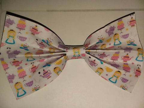Alice Synthetic Leather Hair Bows 6.5" - 7"
