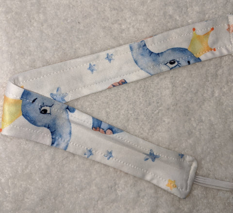 Royal Elephant Matching Fabric Pacifier Clips - 17"