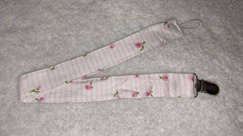 Floral pattern Matching Fabric Pacifier Clips - 15"