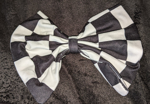 Black & White Checker MATCHING Boutique Fabric Hair Bow clearance