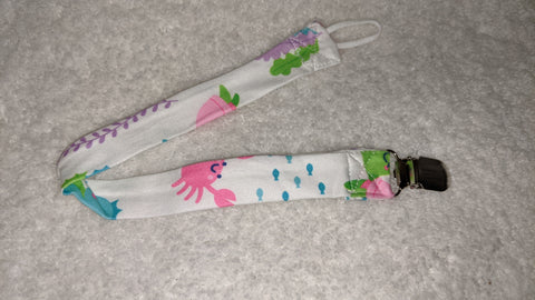 Under The Sea Matching Fabric Pacifier Clips - 14"  Clearance
