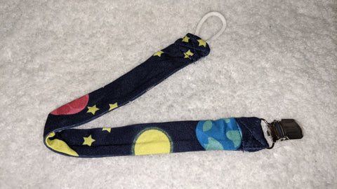 Lil Space Baby Matching Fabric Pacifier Clips - 14"