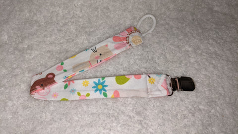 It's a Girl Matching Fabric Pacifier Clips - 14"  Clearance