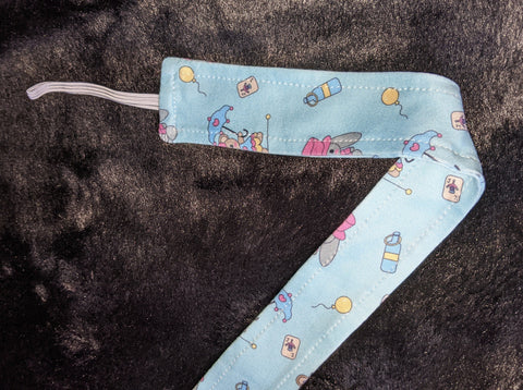 Blue Lil Circus Matching Fabric Pacifier Clips